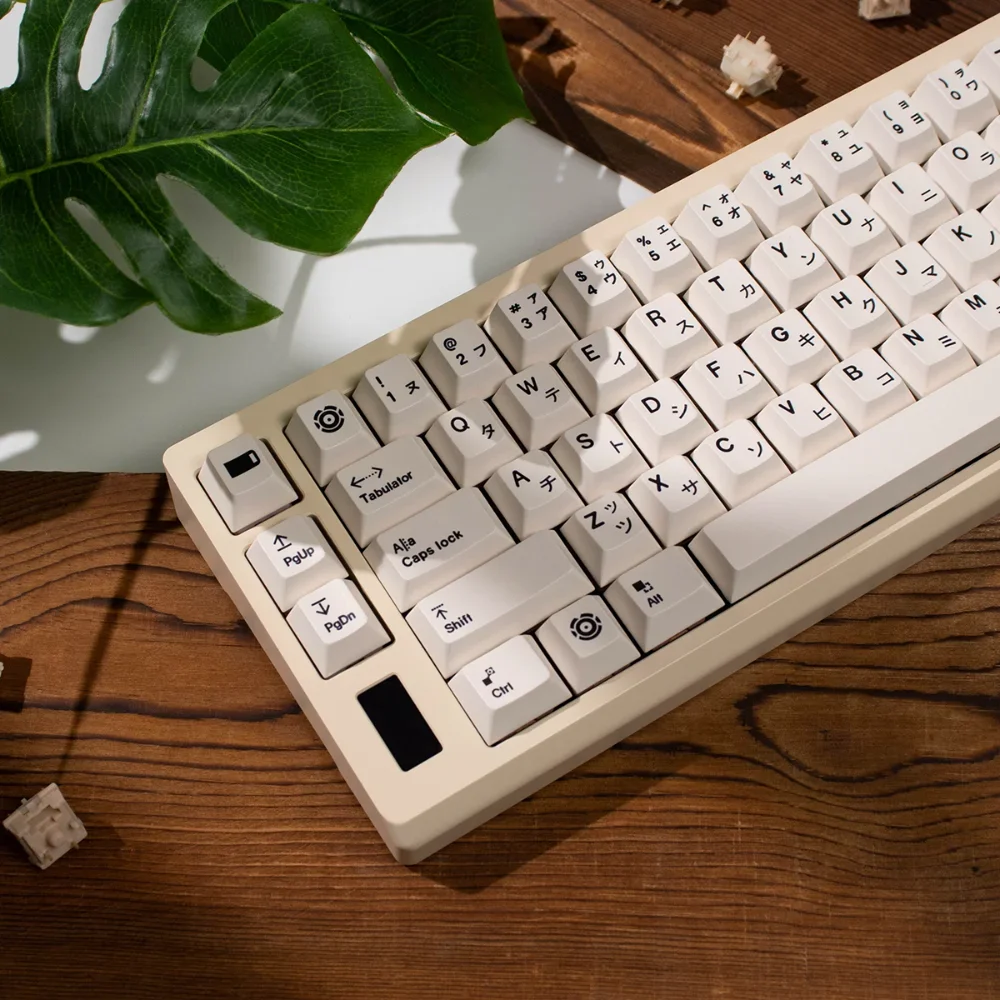 Simplicity Japanese Cherry Keycap Set PBT 148 Keys White Gray Large Set for 60/64/84/98/108 Mechanical Keyboard MX Switch