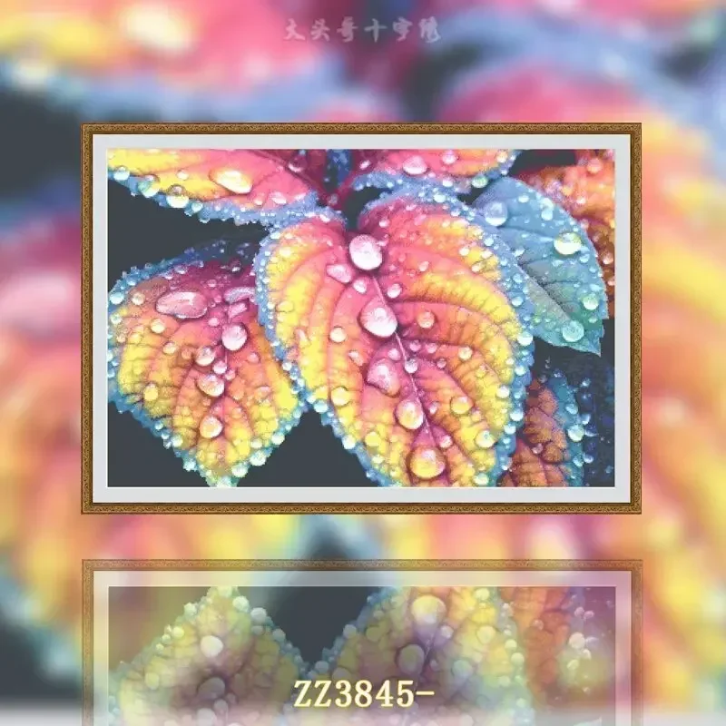 [ZZ3845-Morning Dew] Stamped Cross Stitch Kit 14/16CT Pre Printed Canvas Cotton Thread Embroidery Needlework for Home Wall Decor