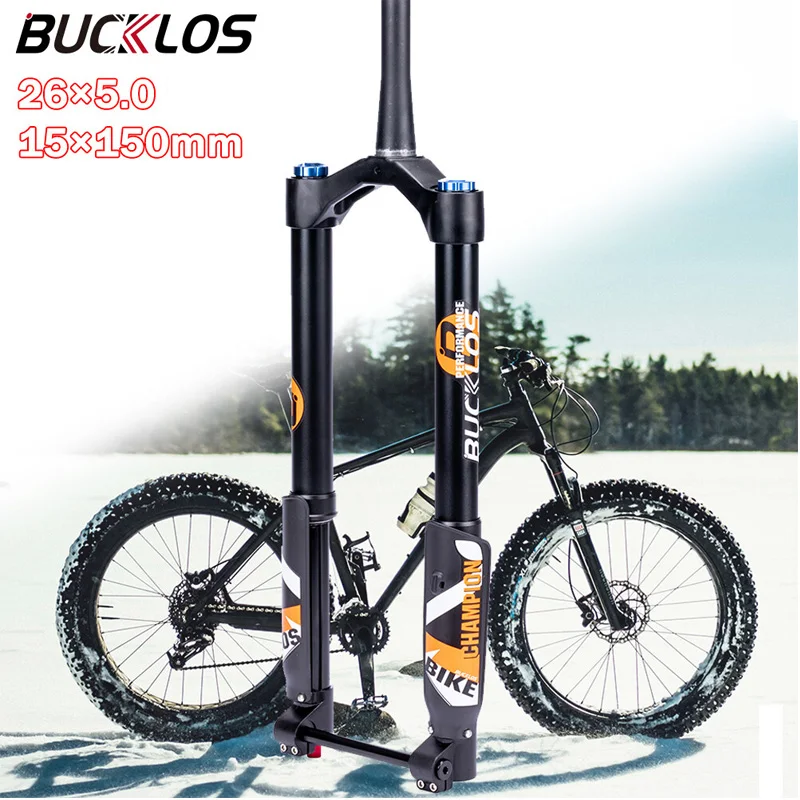 

BUCKLOS 15*150 мм вилка MTB 20*5,0 26*5,0 велосипедная вилка с пневматической подвеской, коническая трубка, вилка для горного велосипеда, 140 мм для путешествий