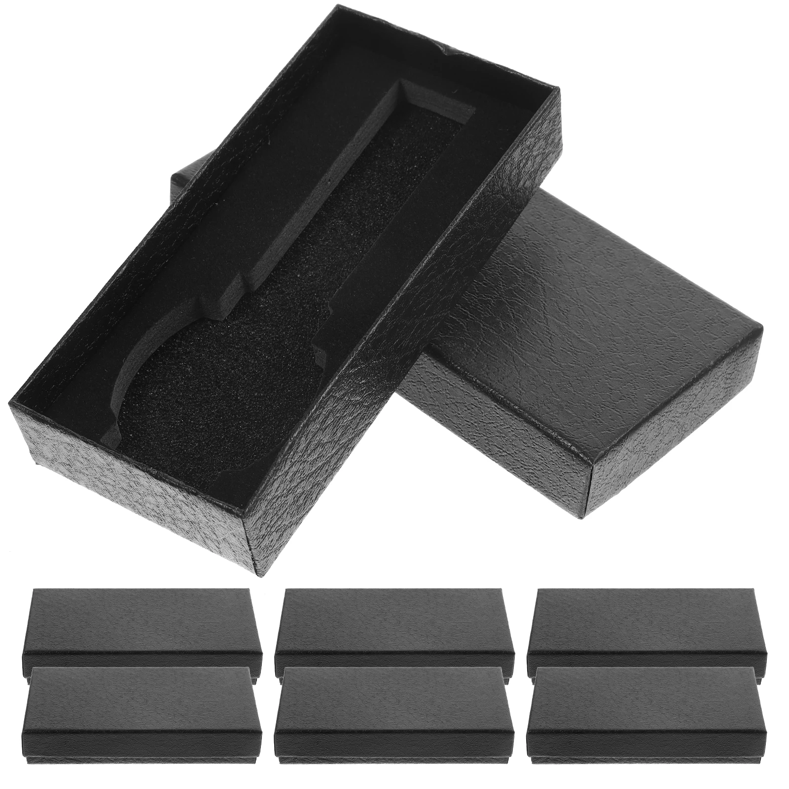 

10 Pcs Box Paper Jewelry Portable Watch Box Case Sponge Storage Organizer Household Watch Organizer Rectangle Black