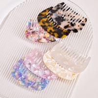 1 piece women's multi-color acetic acid French small portable small comb for easy to carry holiday gifts when traveling