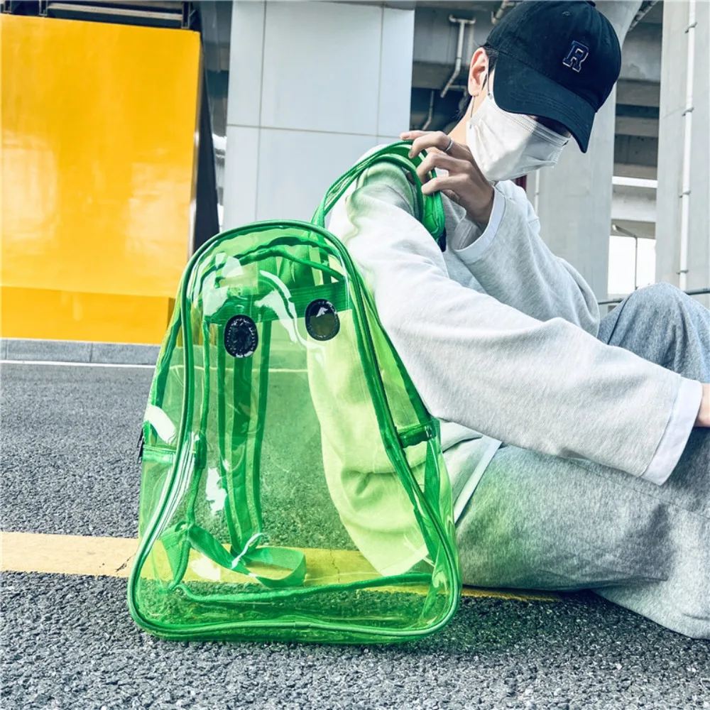 High Quality PVC Transparent Backpack Unisex Backpack Large Capacity Clear Bag Ghost Sports Backpack Halloween