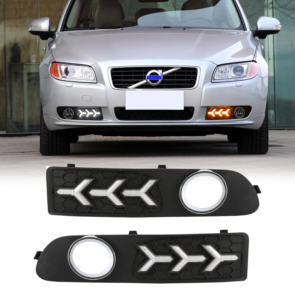 

OKEEN 2pcs LED Daytime Running Lights For Volvo S80L 2006 2007 2008 2009 2010 2011 2012 2013 2014 2015 Car Driving Light DRL 12V