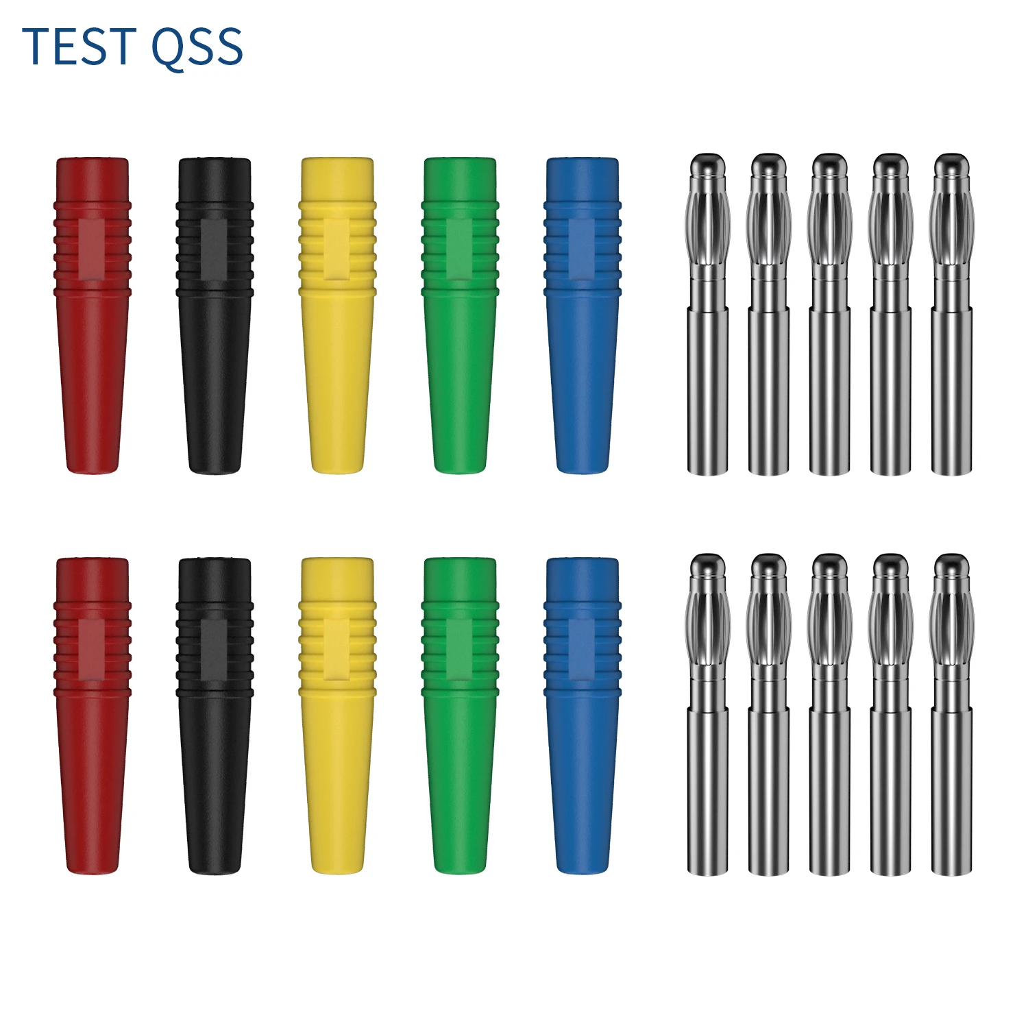 

QSS 10PCS 3MM Banana Plug Nickel Plated Wire Solder Type for 3MM Banana Jack Plug Adapter Electrical Tools