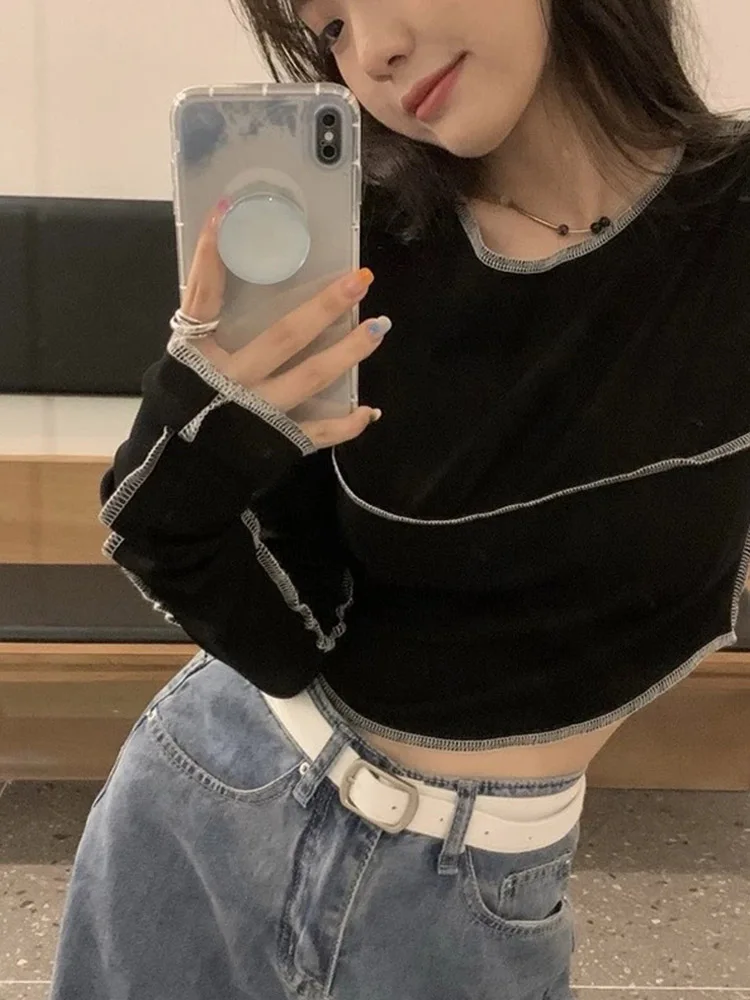 Long Sleeve T-shirts Women O-neck Skinny All-match Design Tops Female Tees Clothes Cozy Classic Spring Daily Basic Popular Teens