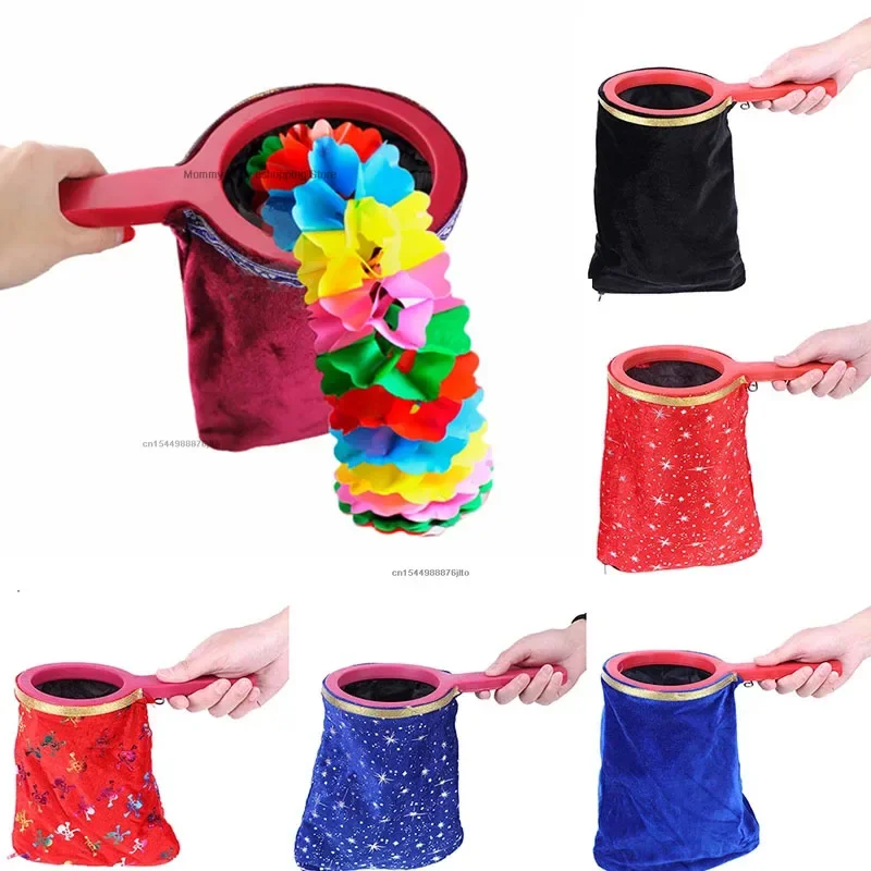 

1PC Twisting Velvet Fabric Change Handle Disappear Appear Things Magic Bag Children Magic Trick Props Gift