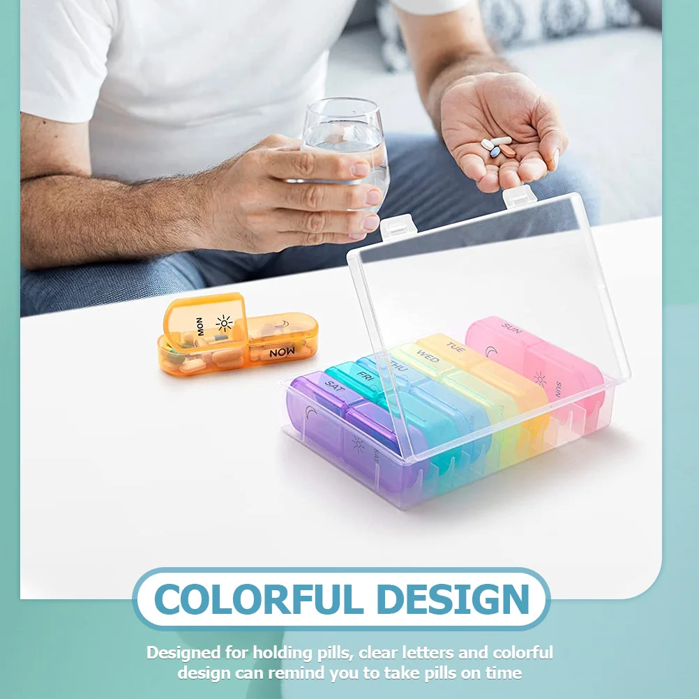 حقيبة تخزين صغيرة مكونة من 7 حزام، منظم أدوية، صندوق حبوب محمول، غطاء مزدوج، حاوية أدوية محمولة للاستخدام الخارجي #4