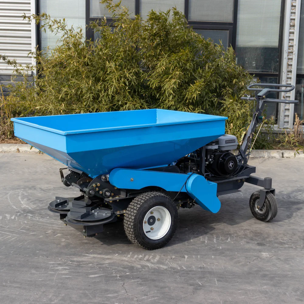 Spalmatore per fertilizzanti per camion con ruote piccolo e tenuto in mano regolabile per la manutenzione della serra del campo da golf del prato della fattoria del frutteto domestico