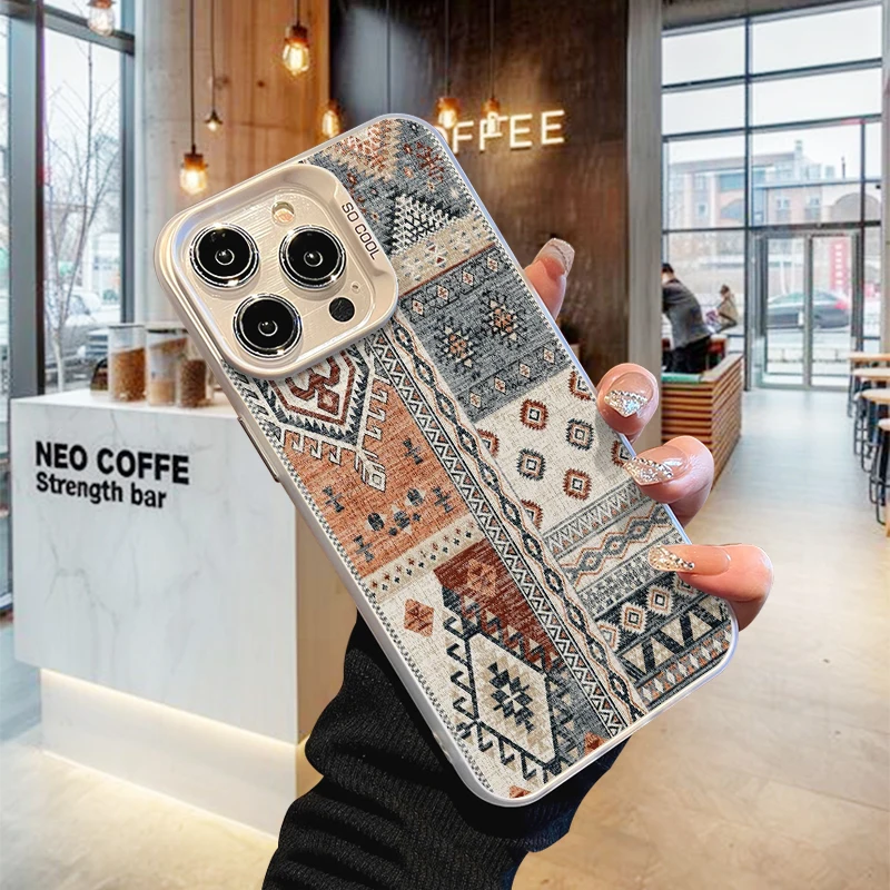 Bohemian Carpet Style Phone Case For iPhone 18 17 Air 16 15 14 Plus 13 12 11 Pro Max TPU+PC Shockproof Protective Cover Shell
