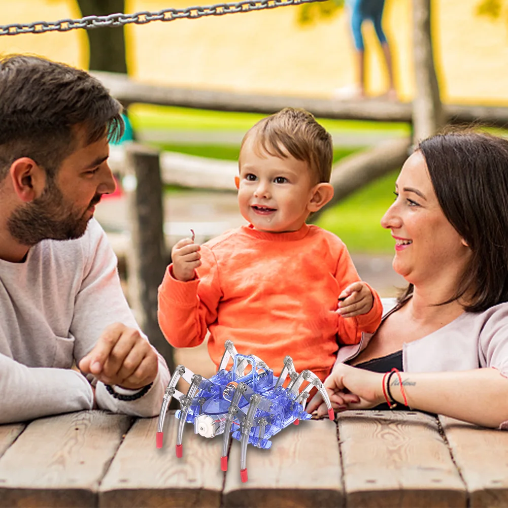 ชุดหุ่นยนต์แมงมุมของเล่นเด็ก DIY ชุดประกอบหุ่นยนต์ 8 ขา ของเล่นแมงมุมอิเล็กทรอนิกส์ที่เคลื่อนไหวและคลานได้ สร้างหุ่นยนต์แมงมุมของคุณเอง