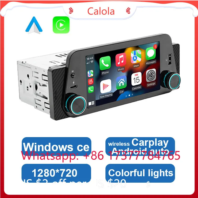 5 Inch 1Din Touch Screen MP5 Player 1280x720 Wireless Carplay Universal Car Radio Stereo