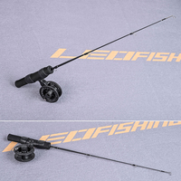 LEO 51cm Sea Fishing Rods Fiberglass Fishing Pole with Reel Portable Ultra-short Antiskid Grip Tackle Pesca Fisherman Gear