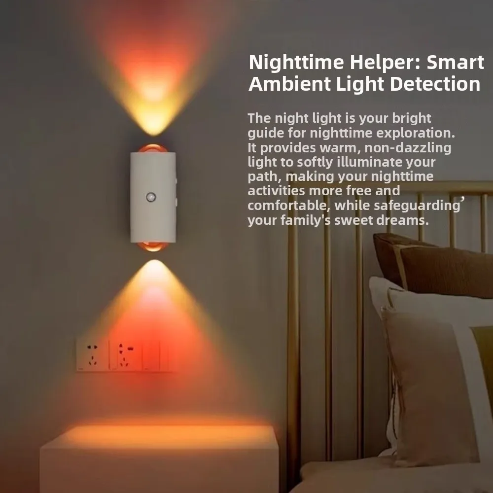 Rechargeable Sensor Night Light Dimmable Energy Saving Wall Lamp RGB with Motion Sensor Magnetic Step Lamp Home Decoration