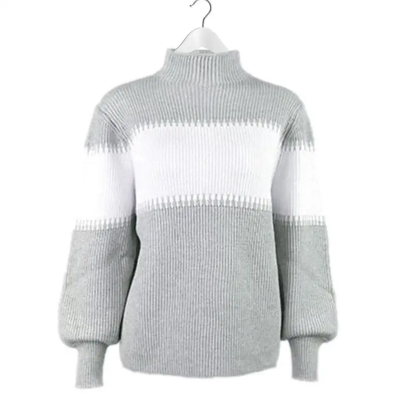 

Женский пуловер, свитер с высокой горловиной, контрастных цветов, Женский пуловер, свитер для улицы и помещений