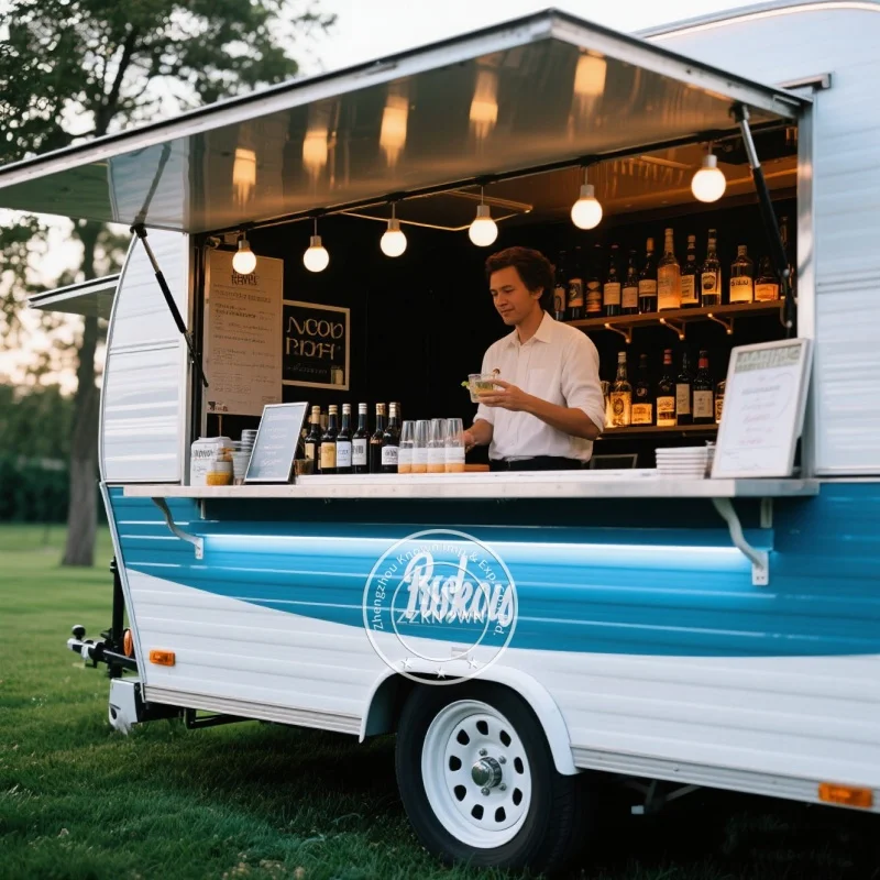 Outdoor Towed Street Food Cart Multifunctional Portable Mobile Dining Trailer for Business Use