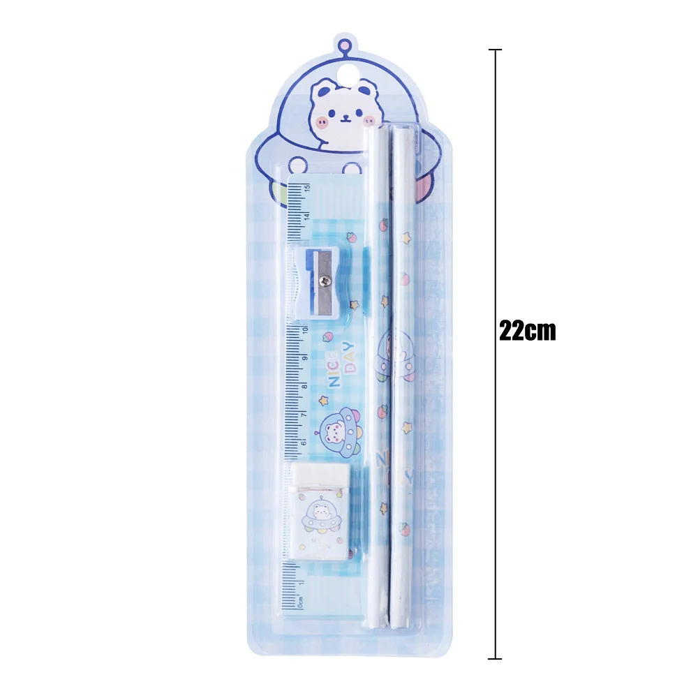 Kawaii Cartoon Bear Stationery Set Learning Drawing Sketch Pencil Set Stationery Student School Office Supplies For Kids Gift