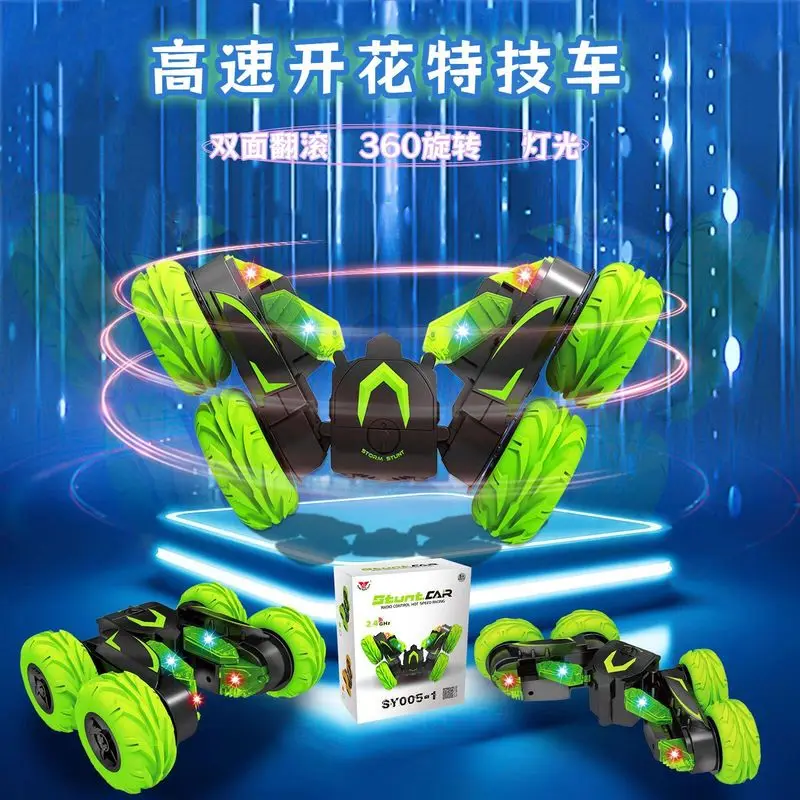 SY005 RC Stunt Car Retractable Transforming High Speed 360 Rotation Double Sided Flip LEDs Rechargeable Lithium Battery Boys Toy