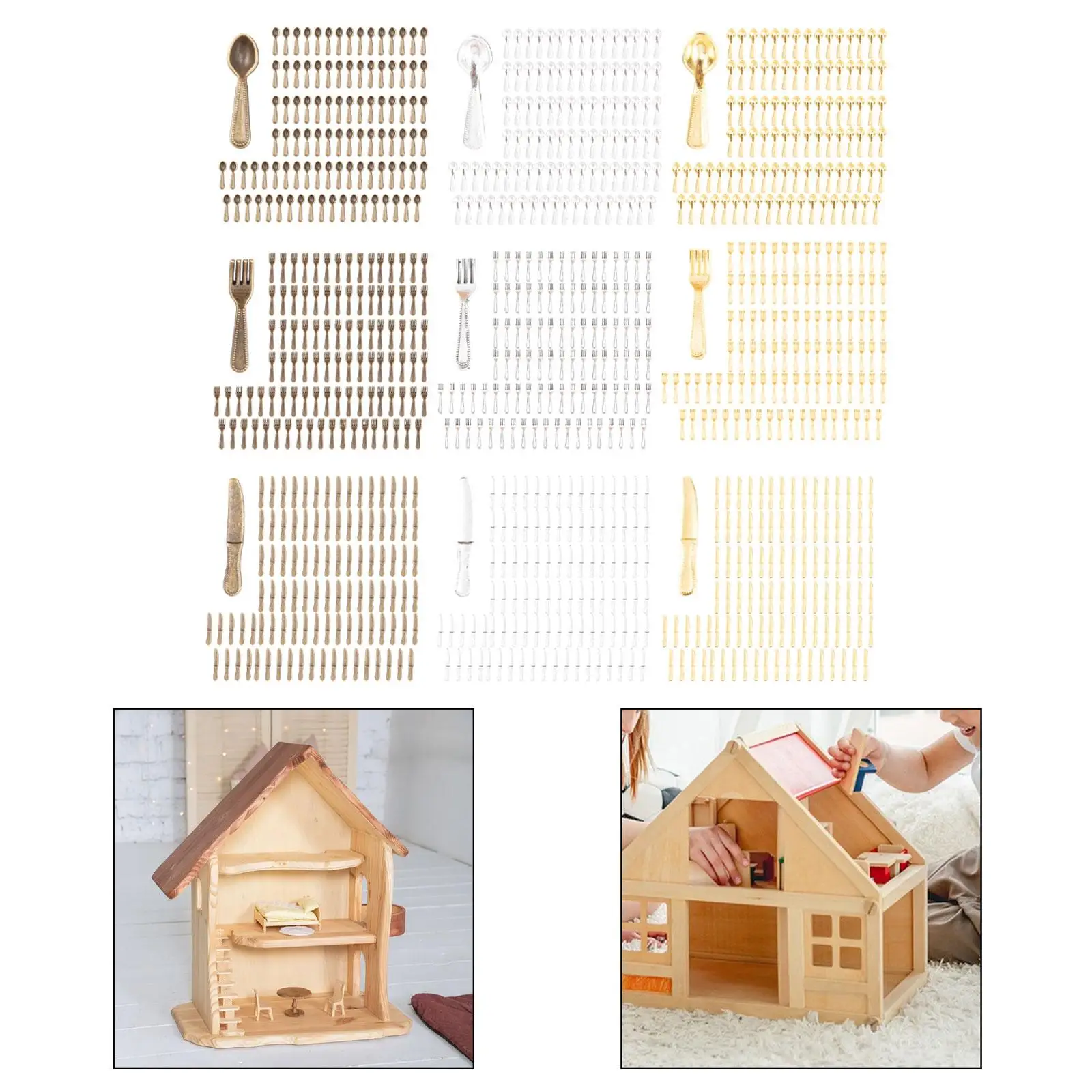 Conjunto de jantar para casa de bonecas 100 unidades para cozinha em miniatura em escala 1/12