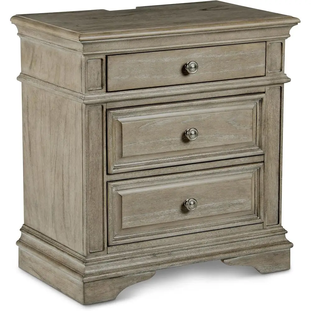 

Прикроватная тумбочка с отделкой под корягу и никелевой фурнитурой, 2 USB-порта, место для хранения, 28 дюймов (длина) x 17 дюймов (глубина) x 29,5 дюймов (высота), коричневый цвет