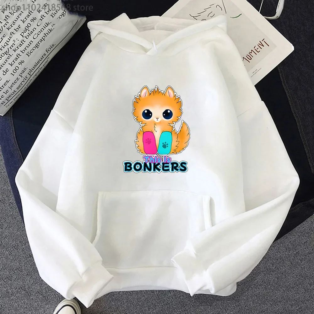 Tater Tot Hoodies for Women/Men This Is Bonkers Sweatshirt Kawaii Cat Print Clothes Autumn Winter Pullover Unisex Streetwear Y2k
