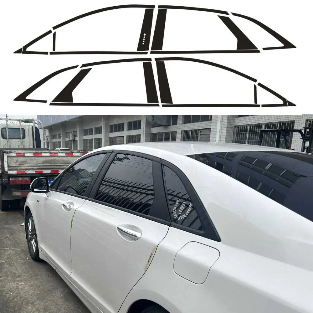 

Chrome Delete Window Trim Sticker For Lincoln MKZ 2013-2020 Glossy/Forged Carbon Fiber Black Exterior Decal