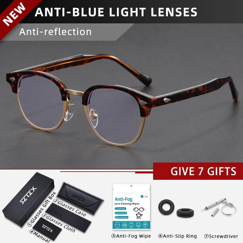 SZTZX Retro Square Frame Reading Glasses 3