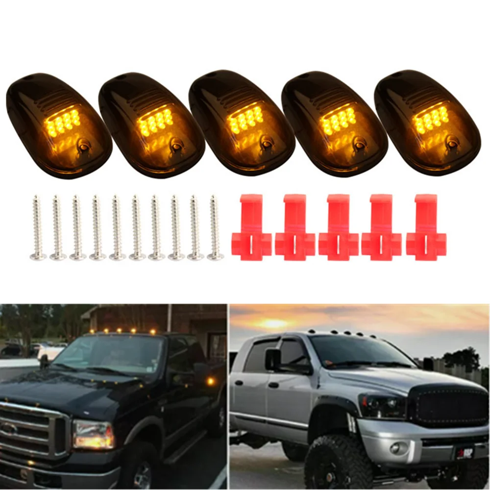 

5PCS LED Cab Roof Top Running Marker Lights Truck Ceiling Flashlight for Roof light 4x4 Truck SUV Car Markers Signal Lamp