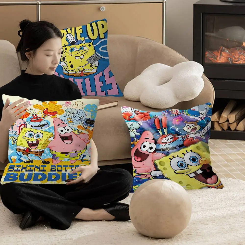 

S-Sponge B-Bob Anime Pillow Cover Design Cushion Cover Decor Holiday Decorati
