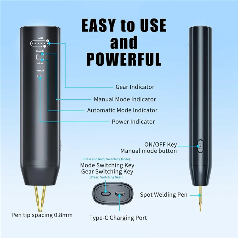 

Battery Spot Welder, 11 Adjustable Levels, Automatic And Manual Modes, Suitable For DIY 18650 Batteries, (2M Nickel) Durable