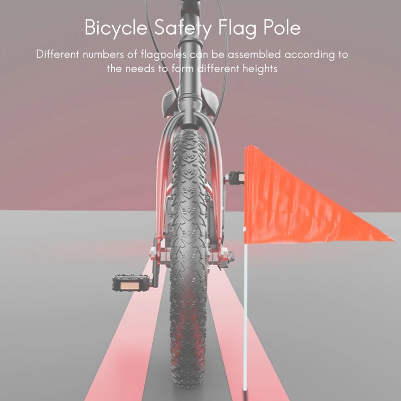 Safety Flag With Pole,6 Foot Adjustable High Visibility Bike Flag, Brightly Colored Waterproof Safety Flag For Kids Bike