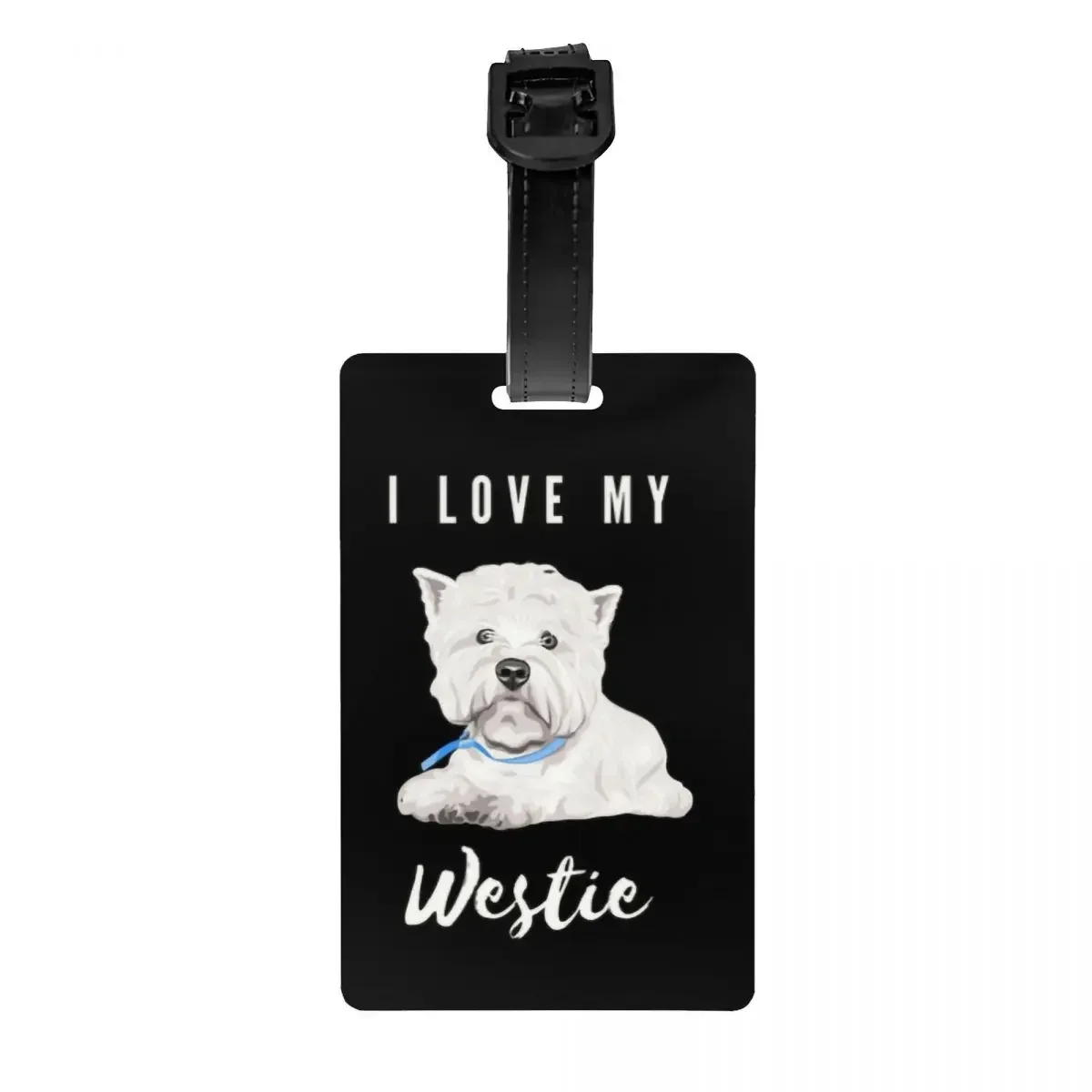 West Highland Terrier Westie Dog Pet Owner Luggage Tag Travel Bag Suitcase Privacy Cover ID Label