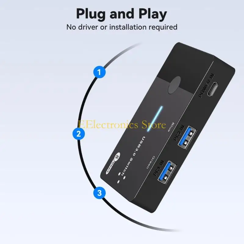 B03C USB KVM Switcher USB Switcher 2 في 4 Out لأجهزة الكمبيوتر المحمولة كمبيوتر مفاتيح الماوس
