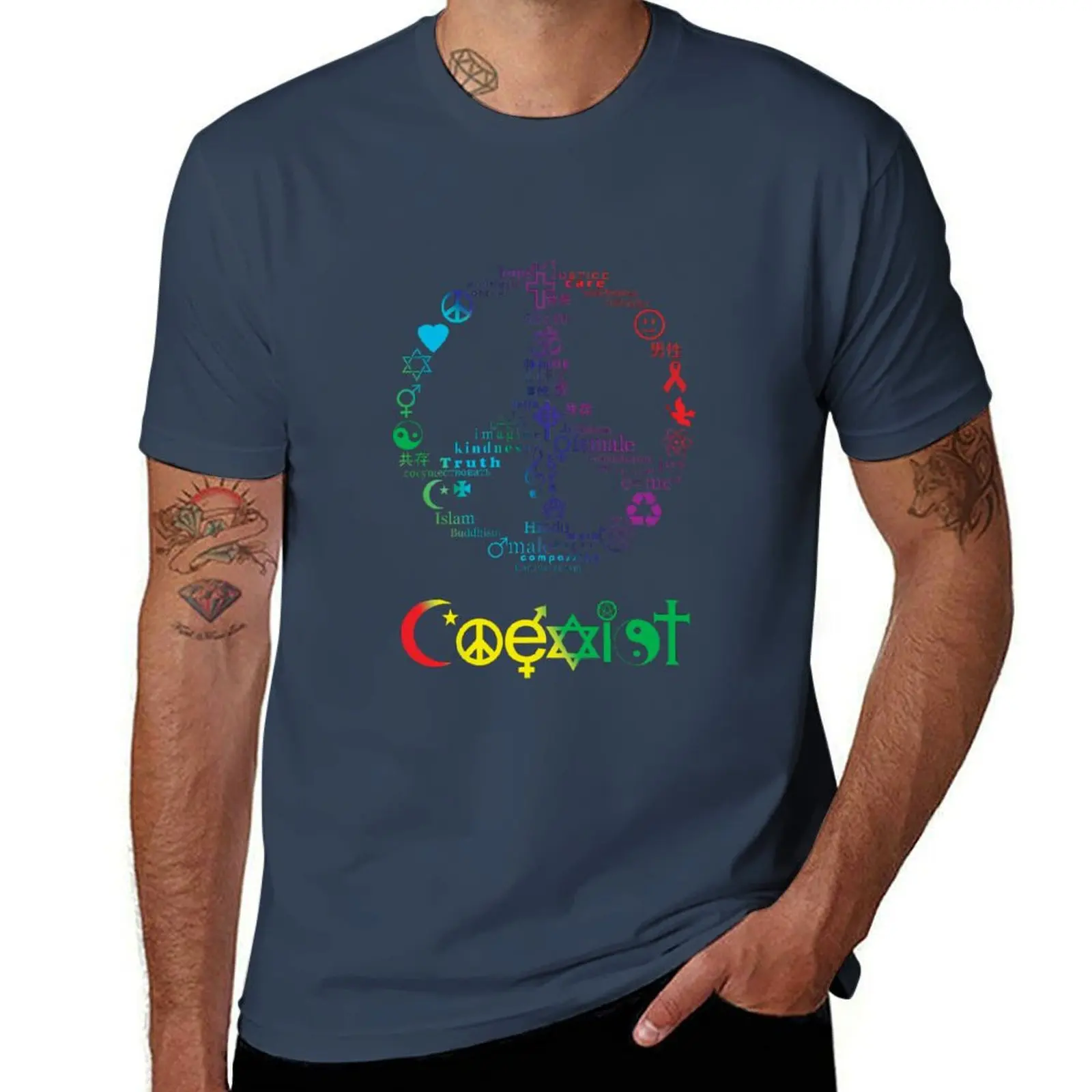 

COEXIST T-Shirt Industrial Work Tee Shirt