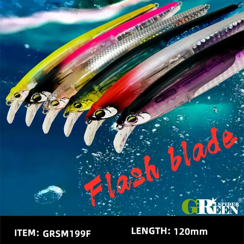 Crankbait flotante GREENSPIDER con hoja flash – Señuelo duro pececillo - imagen 2