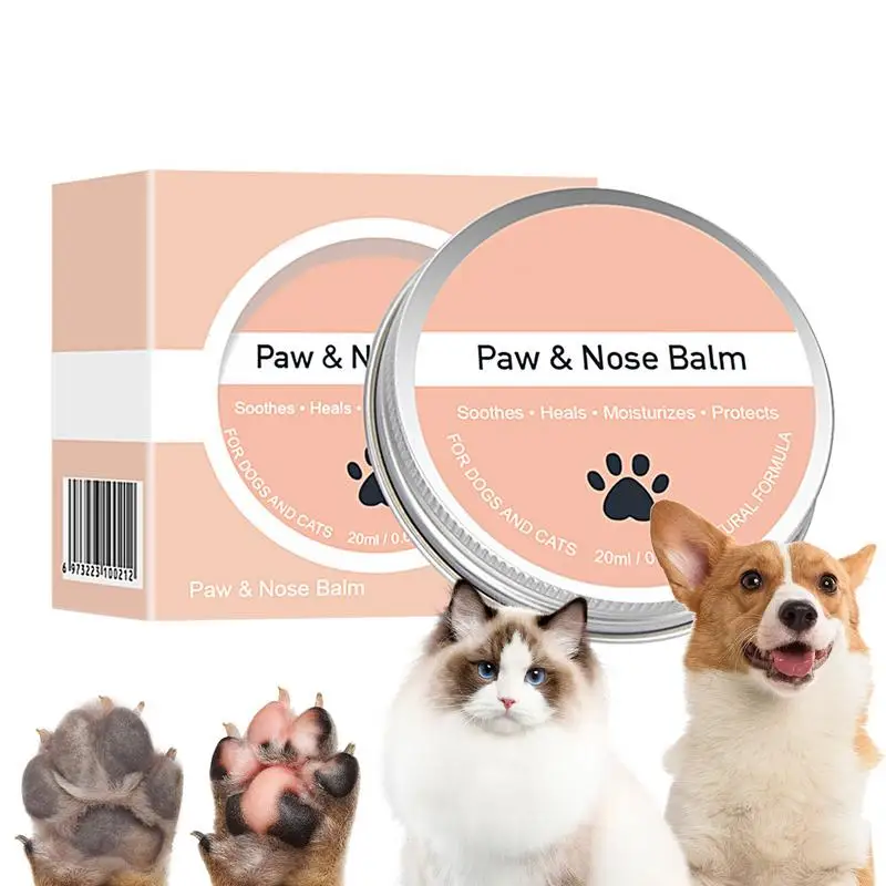 Dog Balm For Paws And Nose 20ml Cat Paw Moisturizer Dog Nose Balm Nourishing Puppy Paw Cream Dry Cracked Dog Paws Cracked Dog