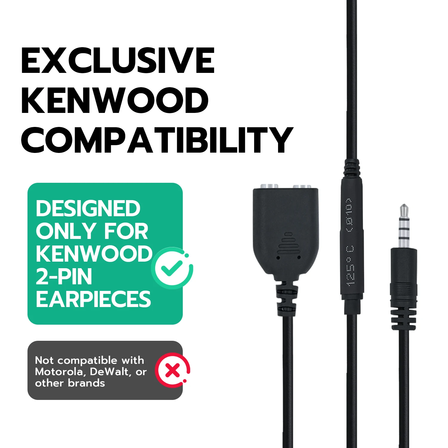 Surecom 3.5mm for Kenwood Earpiece Adaptor Converter for Cellphone