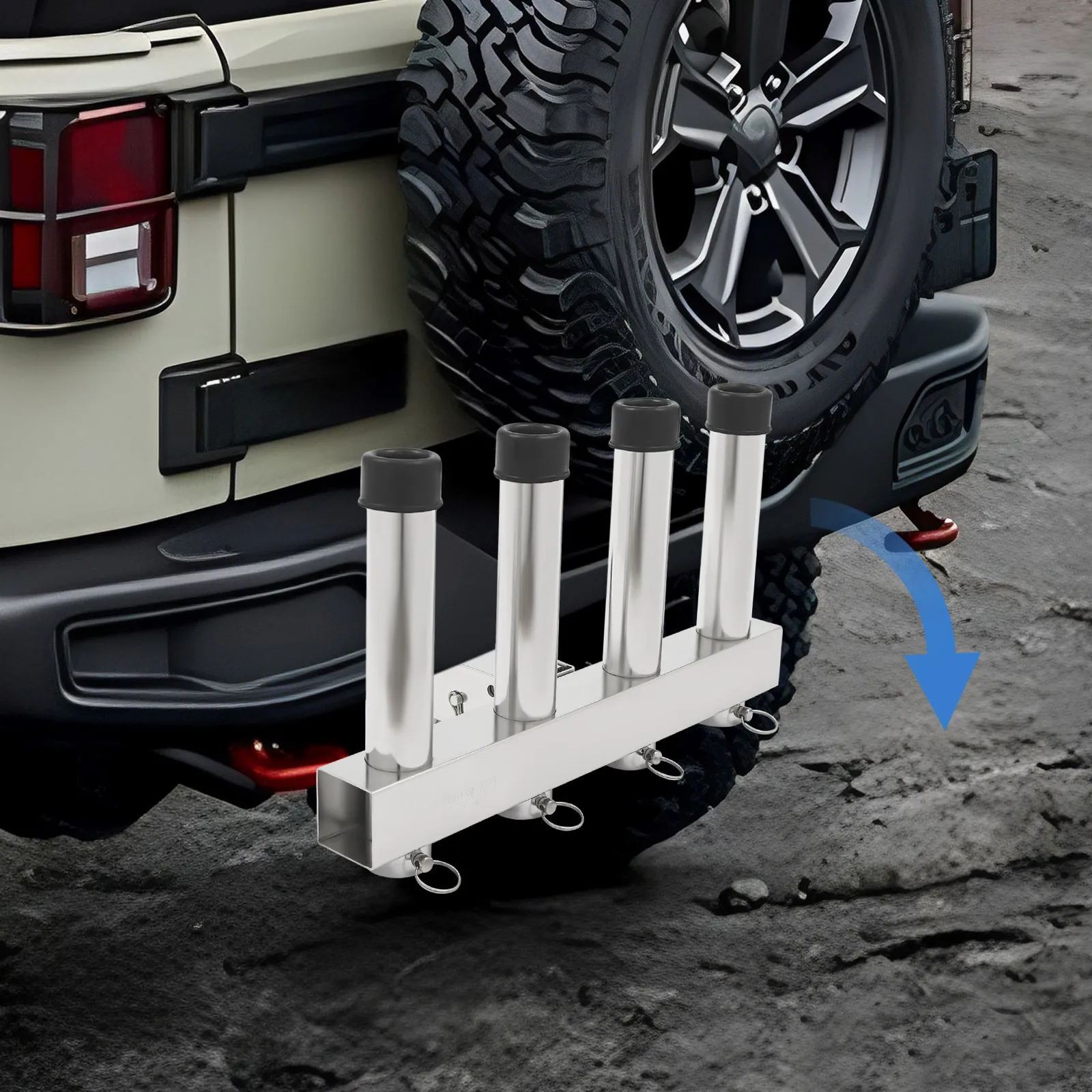 

Stainless Steel Fishing Rod Holder For Cars Rear 4 Link Tube Fishing Rod Holder