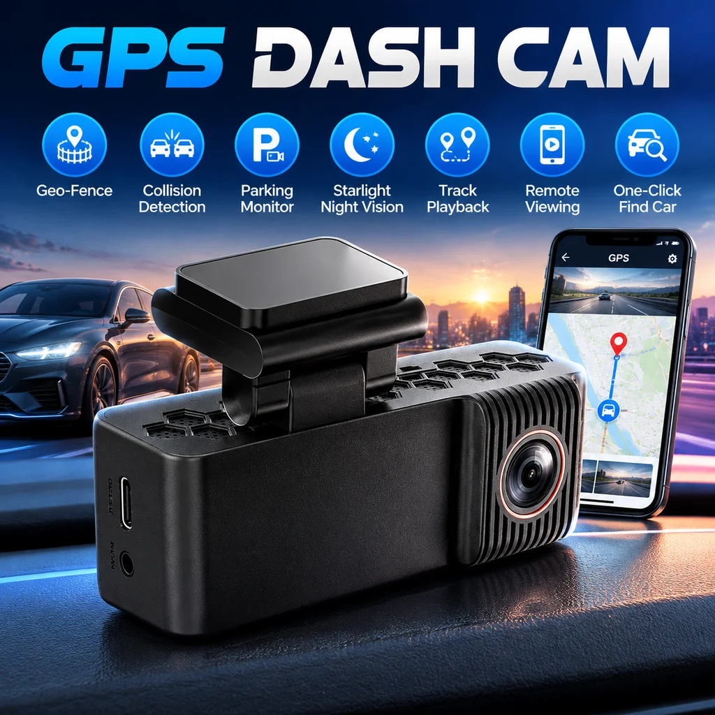 4K Dash Cam with Parking Monitoring, Night Vision, Smart Voice Control, 24-Hour Automatic DVR, Mini and Easy to Install