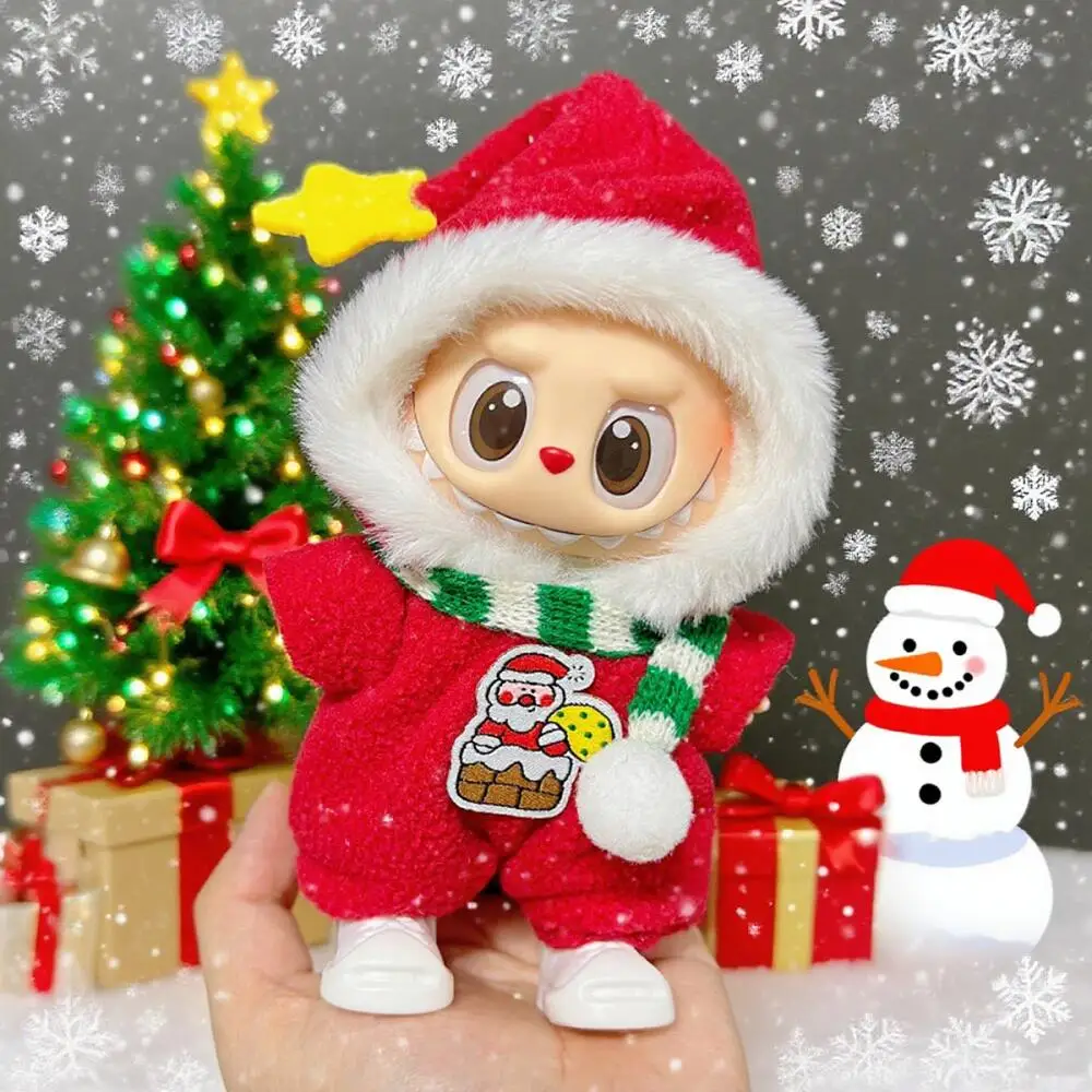 Per bambola Labubu da 15/17 cm, vestiti natalizi, set a tema natalizio, accessori Labubu, regalo di Natale unico