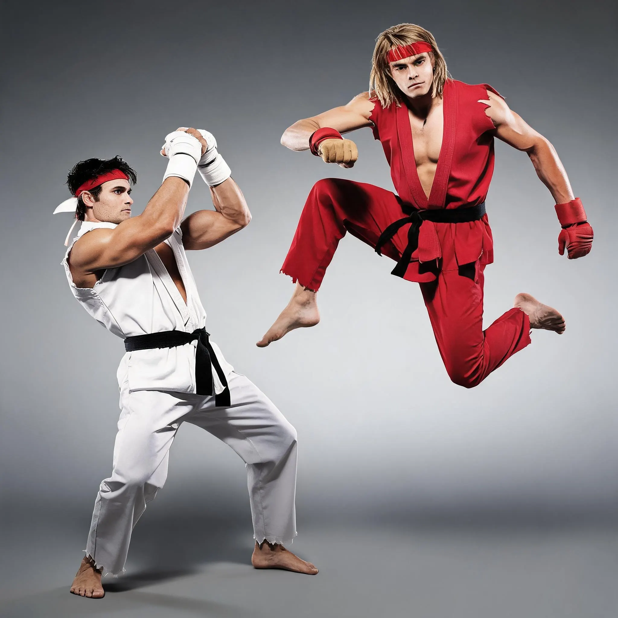Anime Street Fighter Ken Masters Hoshi Ryu Cosplay Costume Adult Men Party Clothes Karate Uniform Carnival Halloween Outfit Suit view 5