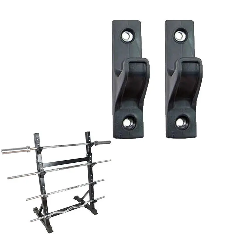 High Quality Horizontal Wall Mounted Barbell Rod Holders Rack And Mountable Brackets And V Hooks Easy Install Gym Accessories