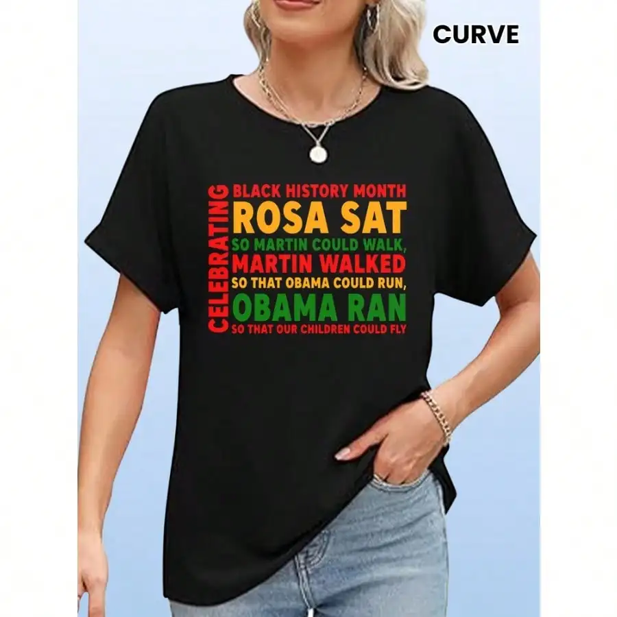 [高速到着] 220g プリントラウンドネック女性、祝月シャツ、ジューンティーンスシャツ、人権シャツ、アフリカ系アメリカ人