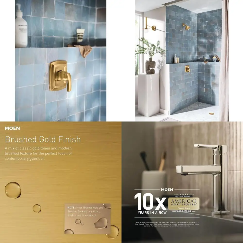 

Brushed Gold Tempered Pure Balancing Shower Trim with Shower and Lever Handle, T2692BG