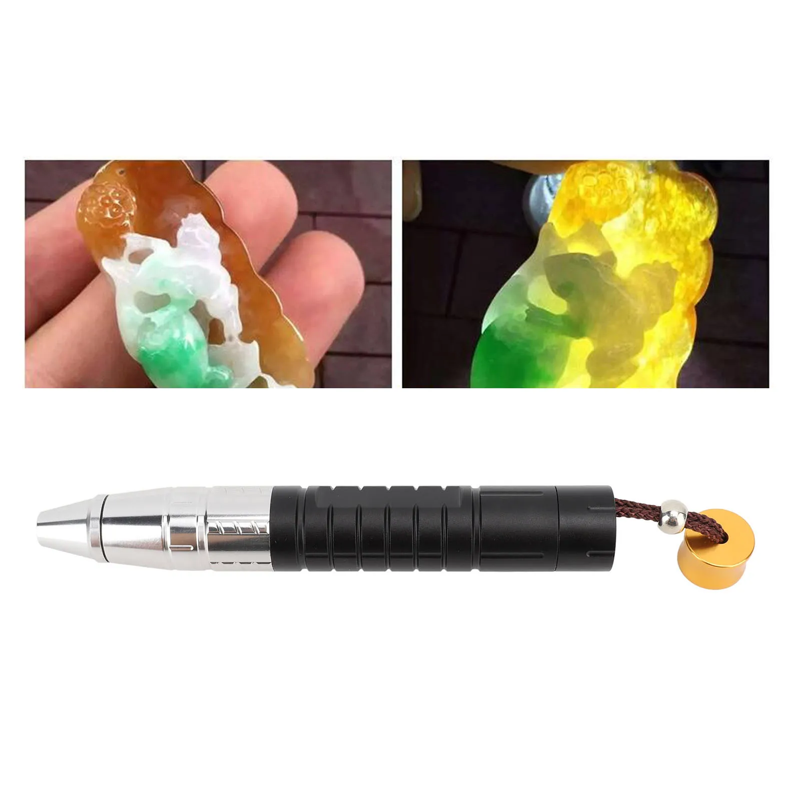 

ZK40 Gemstone Identification Lights with Tail Switch USB Type C UV White Yellow Light 3 in 1 LED 365nm Flashlight for Gems Jade