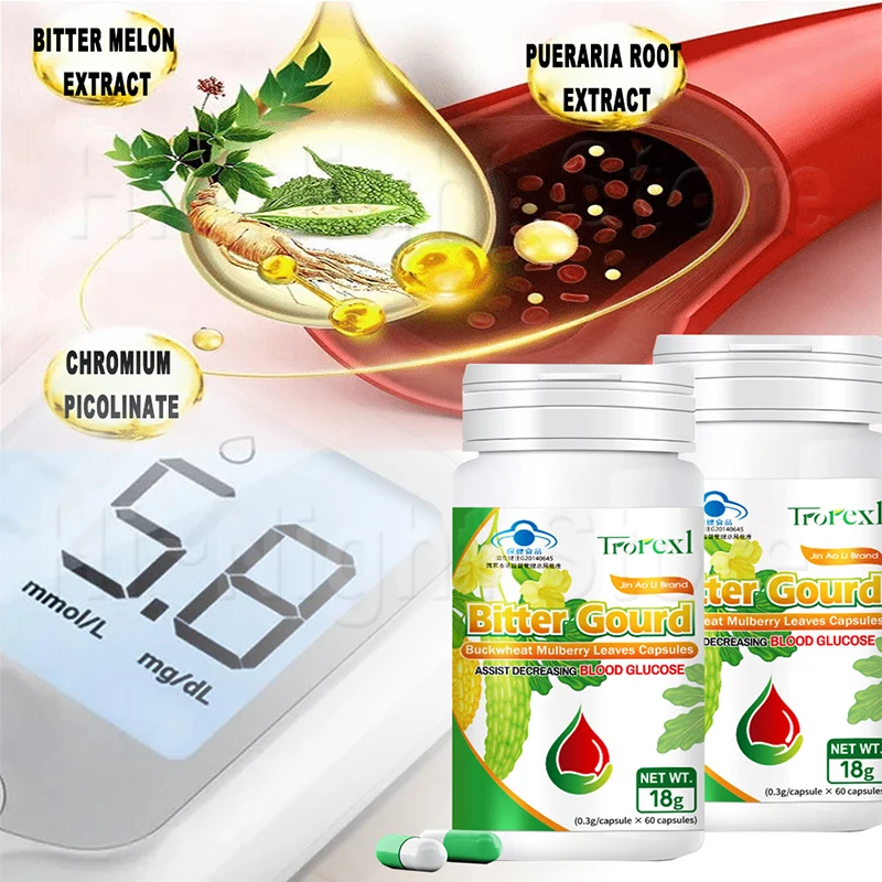 Bitter Melon Capsule Diabetes Supplements Glucose Metabolism, Glucose Response, Healthy Circulation, Blood Sugar, Plant-insulin