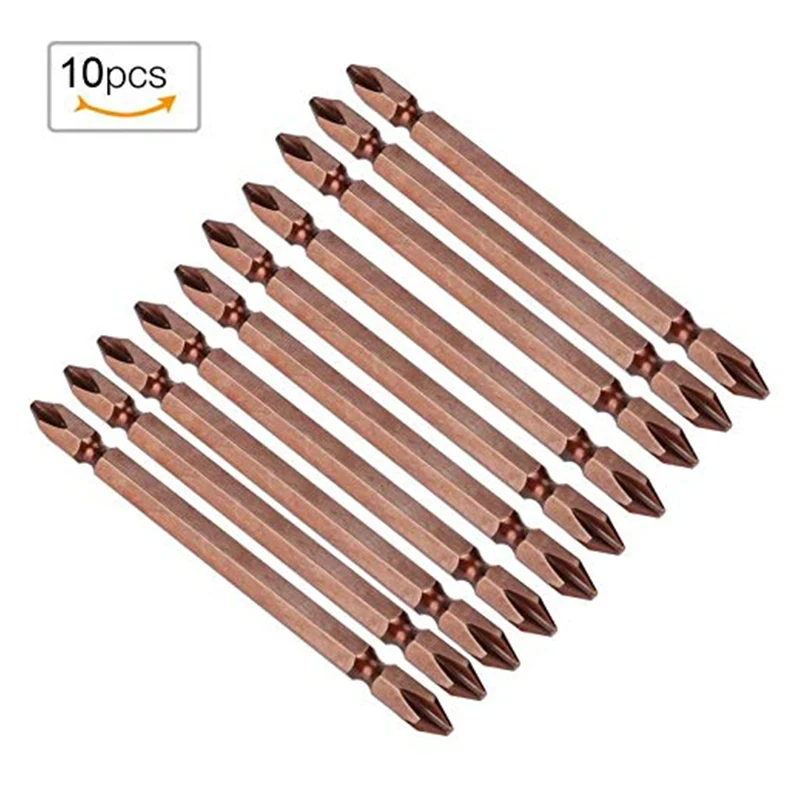 Conjunto de Brocas Magnéticas de Impacto Dupla Face Cruzada de 50mm-150mm para Desmontagem e Montagem de Parafusos, Ferramenta Elétrica Portátil, Conjunto de 10 Peças