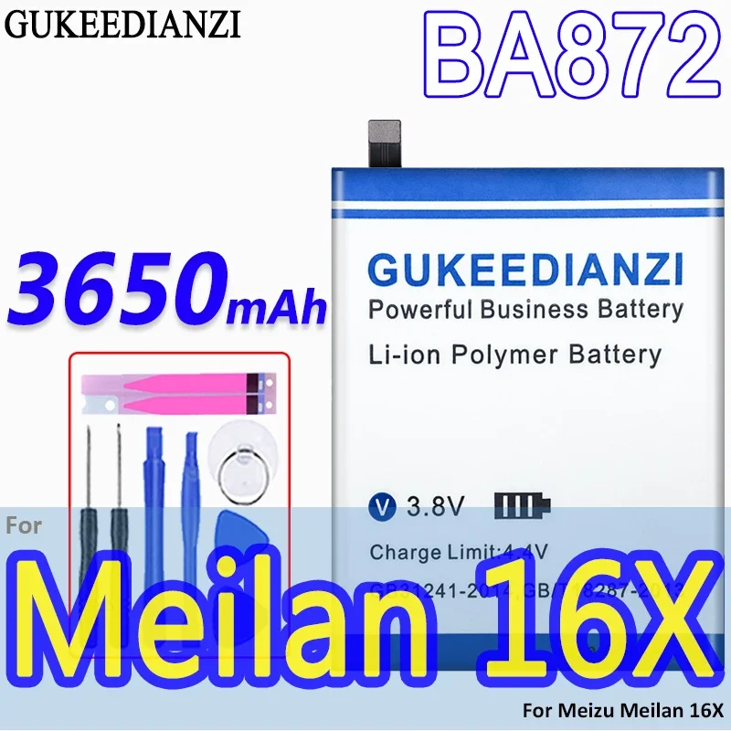 Spare Replacement Mobile Phone Battery High Capacity Smartphon Batteries 3650mAh For Meizu Meilan 16X 16 X