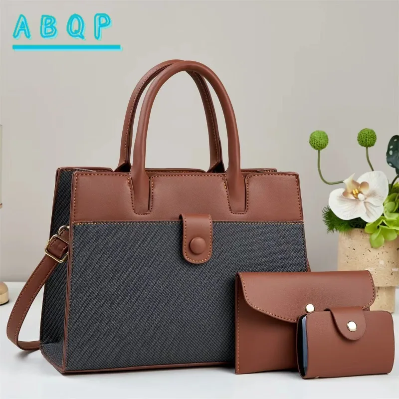 

ABQP New Women's Handbag Multifunctional 3-piece Set Women's Shoulder Bag Large Capacity Fashion Women's Bag High Quality