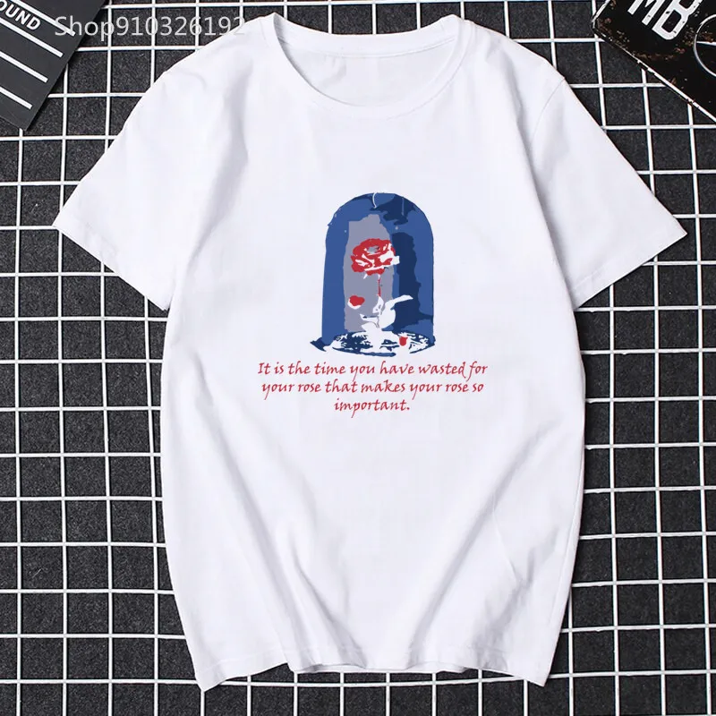 Shirts for Women T-Shirt Cute Cartoon Woman Clothes Print The Little Prince Summer Vintage Tshirt Fashion Black Tops Tees Female