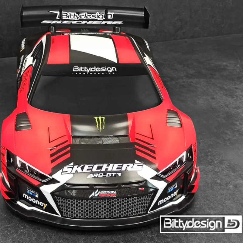 BittyDesign AR8-GT3 carcasa de cuerpo GT transparente de 360mm LWB para coche de turismo 1/8 RC, accesorios de piezas de mejora de distancia entre ejes larga